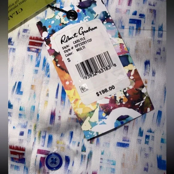 Robert Graham short sleeve shirt Carlyle Size Small stretch NWT $198